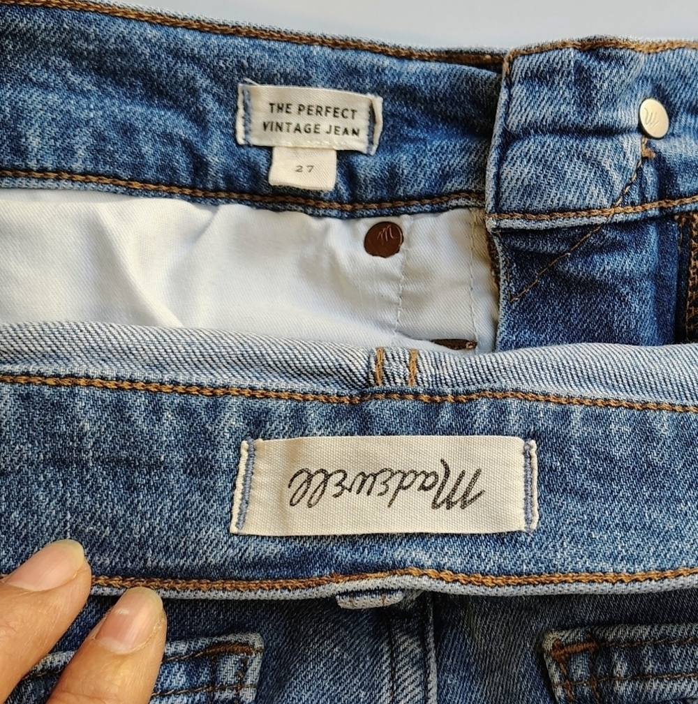 Madewell the perfect vintage high-rise ripped jeans Women's denman wash sz 27. - Picture 9 of 17